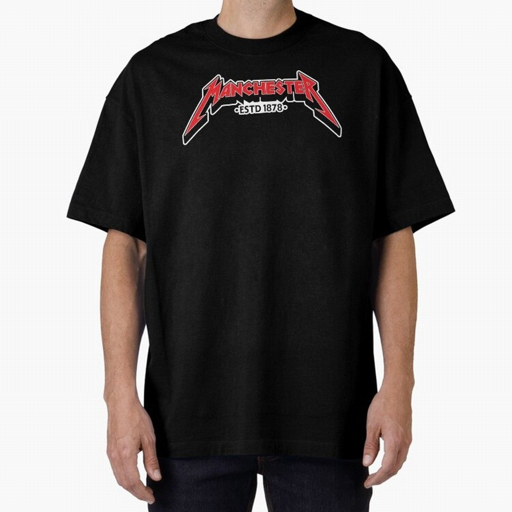 Manchester United Metal Font Oversized T-Shirt Bring Stadium Energy to the FIFA World Cup 2026 Group Stage Journey through Messi and Cristiano Ronaldo Highlights, England, France and Netherlands Pride, Fan Favorite Moments, National Team Passion,