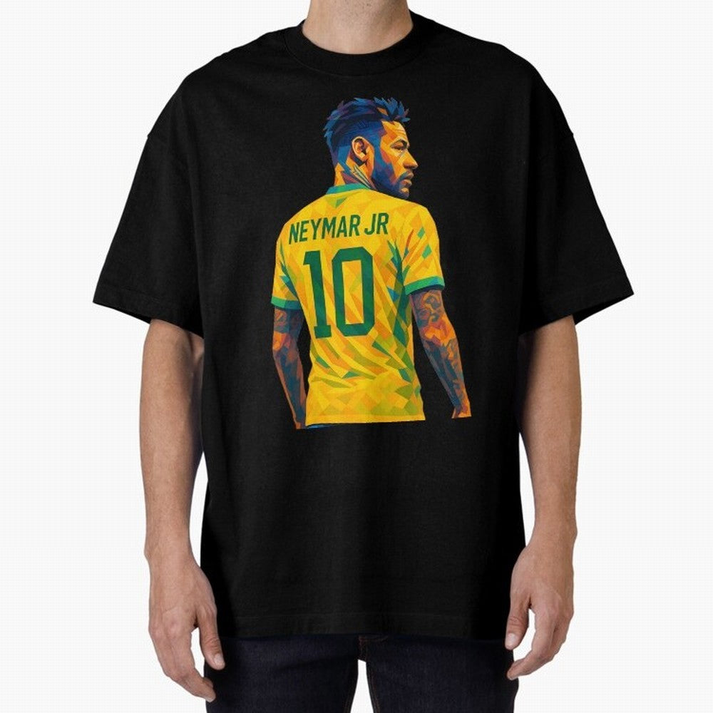 Neymar Jr Oversized T-Shirt Live for the Drama of Match Day Hype around FIFA World Cup 2026, Messi, England and Germany, Football Festival Excitement, Trophy Ambitions, Country Rivalries and Star Player Buzz; Great for Supporters Who Love Legendary