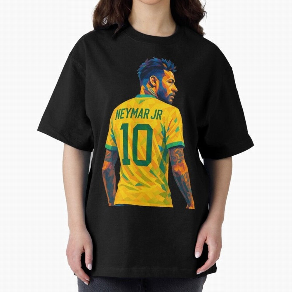 Neymar Jr Oversized T-Shirt Live for the Drama of Match Day Hype around FIFA World Cup 2026, Messi, England and Germany, Football Festival Excitement, Trophy Ambitions, Country Rivalries and Star Player Buzz; Great for Supporters Who Love Legendary