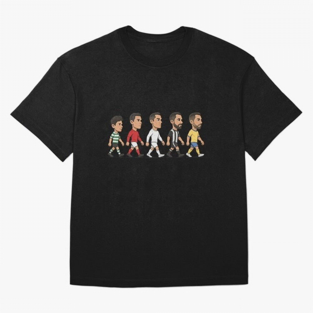 Ronaldo Evolution Sticker ¨C Cartoon Football Art from Sporting to Al-Nassr Oversized T-Shirt Celebrate the Road through Match Day Hype around FIFA World Cup 2026, Neymar, England and Germany, Global Supporter Spirit, Legendary Goals, National