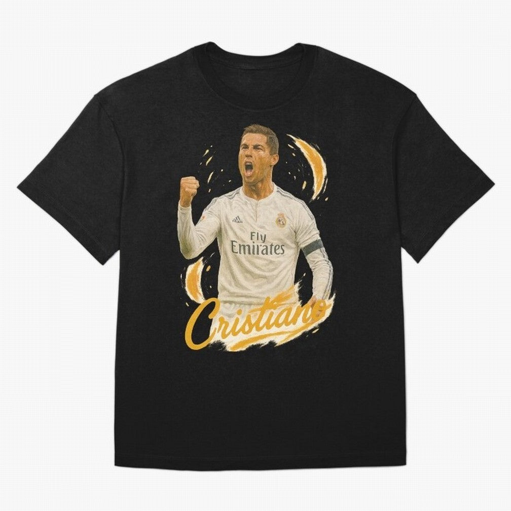 Cristiano Ronaldo Madrid Art - Iconic Soccer Legend Tribute Oversized T-Shirt Build Match Day Hype around FIFA World Cup 2026 USA Canada Mexico, CR7 and Messi, Portugal, Football Passion, Legendary Performances, Festival Vibes and Supporter