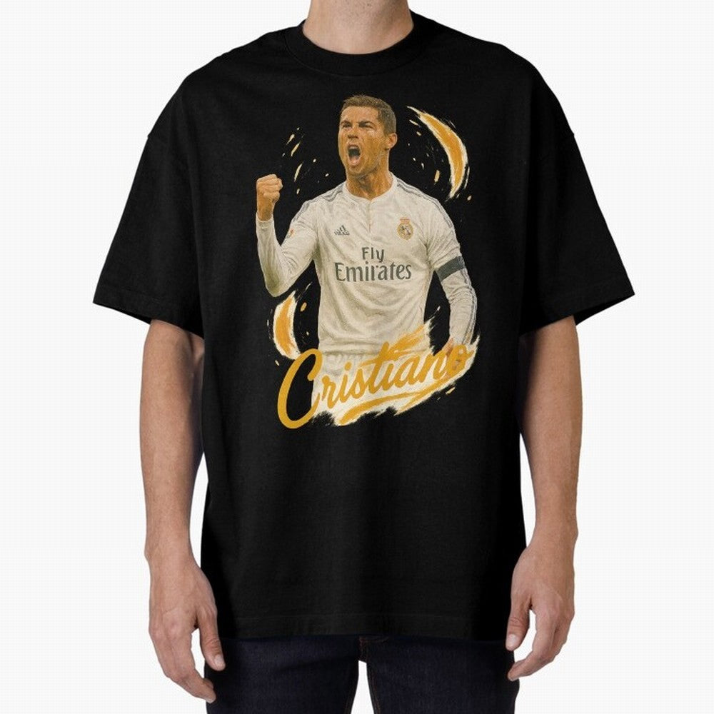 Cristiano Ronaldo Madrid Art - Iconic Soccer Legend Tribute Oversized T-Shirt Build Match Day Hype around FIFA World Cup 2026 USA Canada Mexico, CR7 and Messi, Portugal, Football Passion, Legendary Performances, Festival Vibes and Supporter