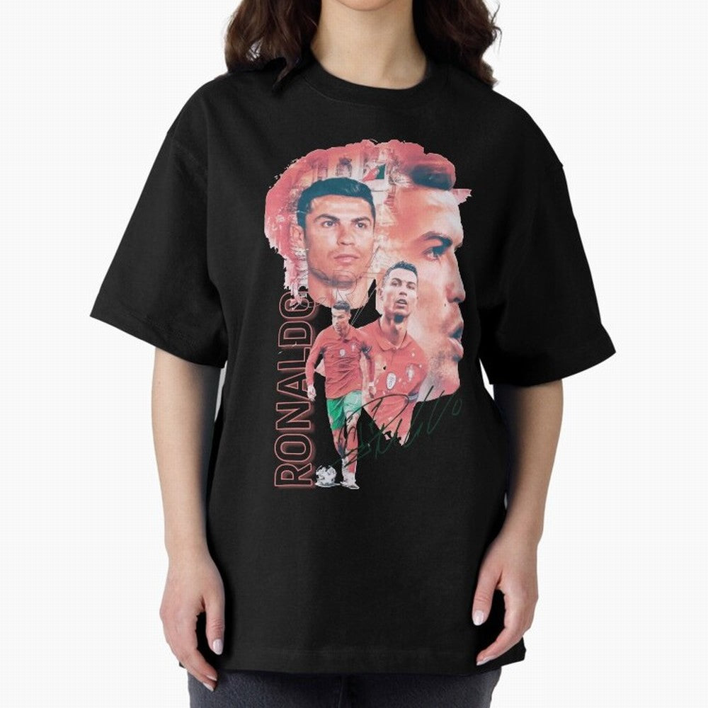 Cristiano Ronaldo Design Oversized T-Shirt Join FIFA World Cup 2026 USA Canada Mexico for Fans of Neymar and Spain and Netherlands, Bringing Match Day Excitement, Supporter Culture, Golden Goals and Global Football Passion; Ideal for Passionate