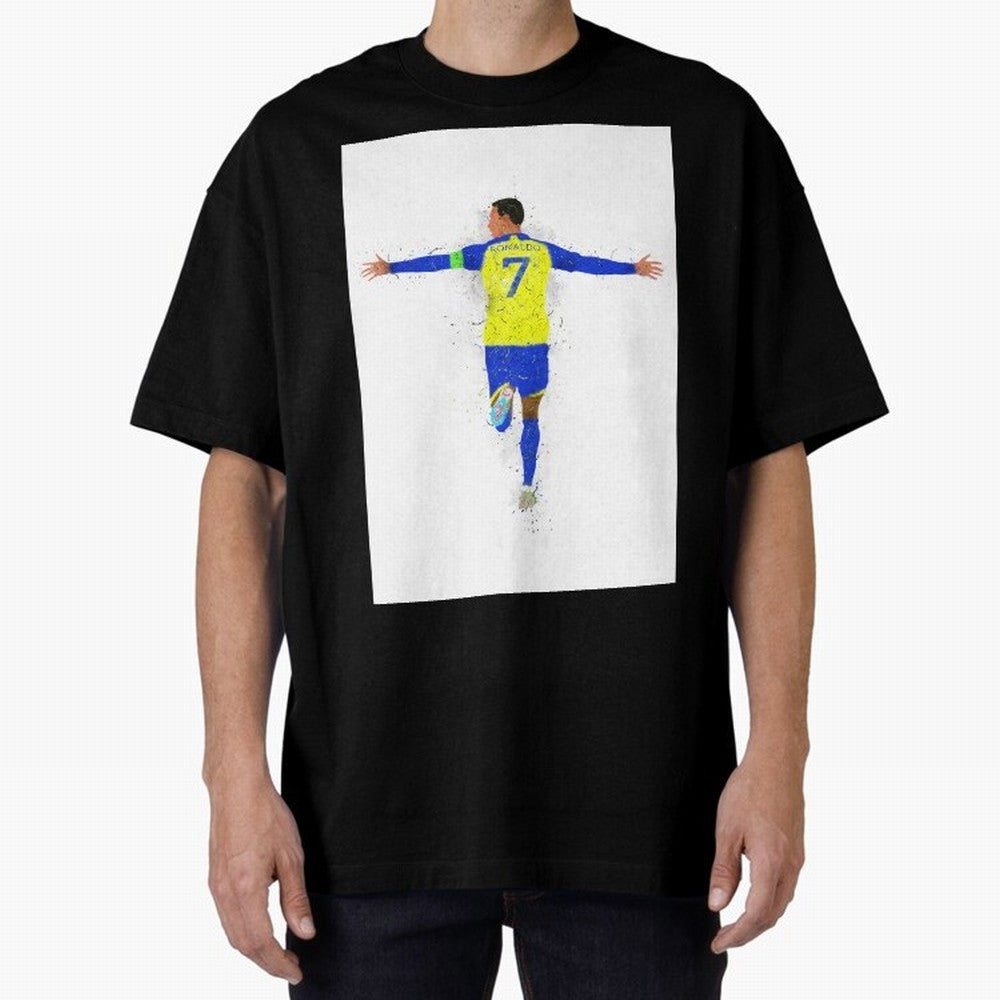 Cristiano Ronaldo Al Nassr Football Oversized T-Shirt Bring Supporter Culture to Match Day Hype around FIFA World Cup 2026, Messi, Neymar and Mbappe, France and Portugal, Fan Favorite Moments, National Team Passion, Big Match Drama and Soccer
