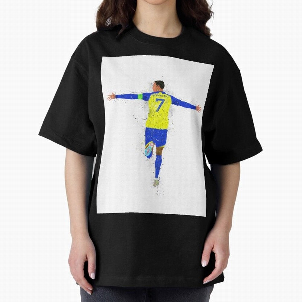 Cristiano Ronaldo Al Nassr Football Oversized T-Shirt Bring Supporter Culture to Match Day Hype around FIFA World Cup 2026, Messi, Neymar and Mbappe, France and Portugal, Fan Favorite Moments, National Team Passion, Big Match Drama and Soccer