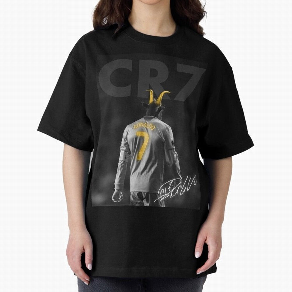 CR7 The Goat Poster Oversized T-Shirt Keep the Match Day Mood of Global Football Passion for FIFA World Cup 2026 USA Canada Mexico, Featuring Messi, England and Germany, Soccer Culture, Superstar Moments, National Team Dreams and Competitive Fire;
