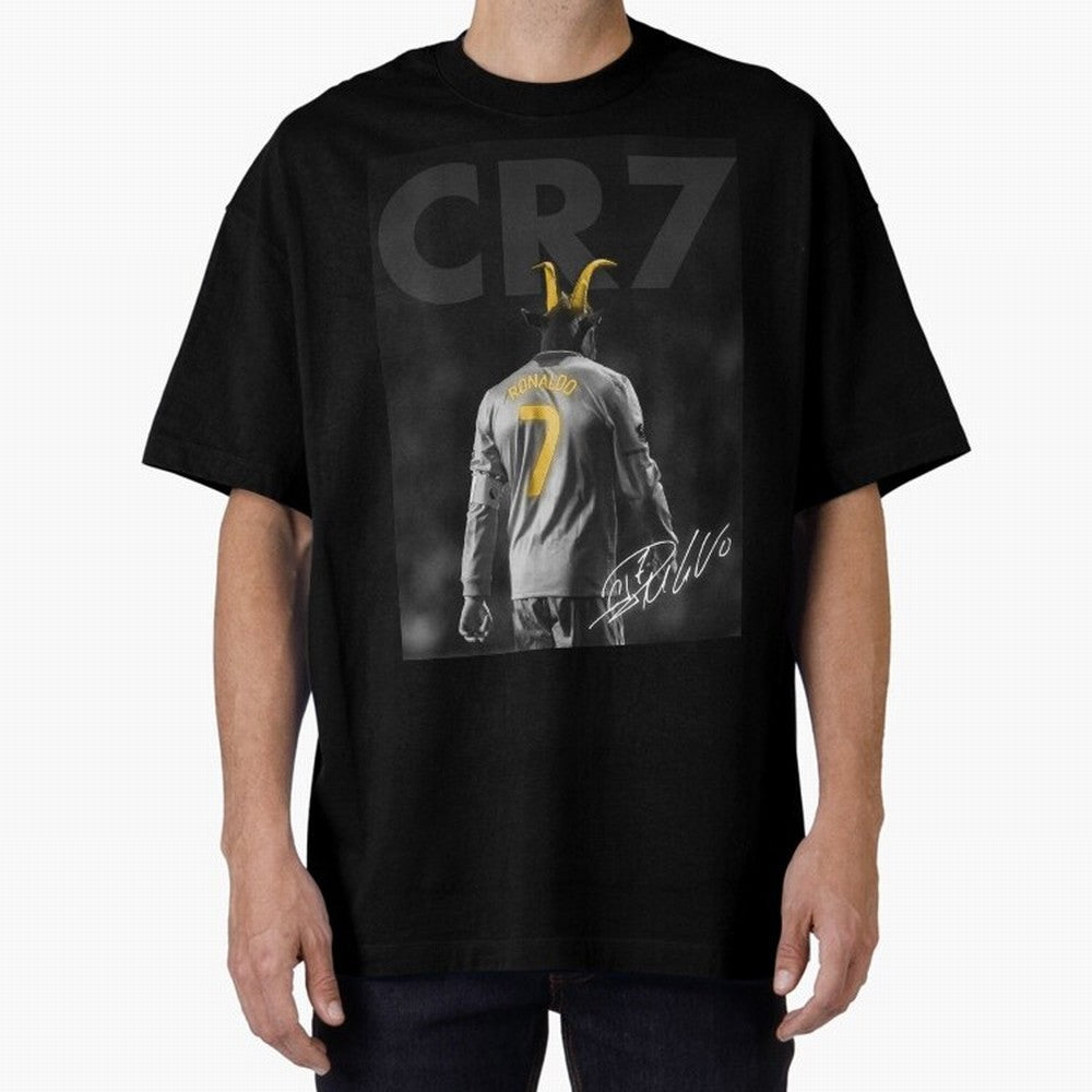 CR7 The Goat Poster Oversized T-Shirt Keep the Match Day Mood of Global Football Passion for FIFA World Cup 2026 USA Canada Mexico, Featuring Messi, England and Germany, Soccer Culture, Superstar Moments, National Team Dreams and Competitive Fire;
