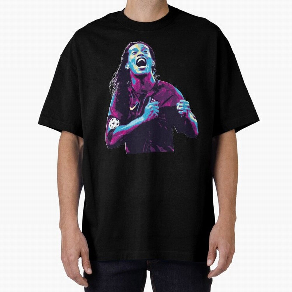 ronaldinho Oversized T-Shirt Celebrate Global Passion for FIFA World Cup 2026 USA Canada Mexico Highlighting Haaland, England and Germany Energy, Soccer Culture, Superstar Moments, National Team Dreams and Competitive Fire; Perfect for Supporters