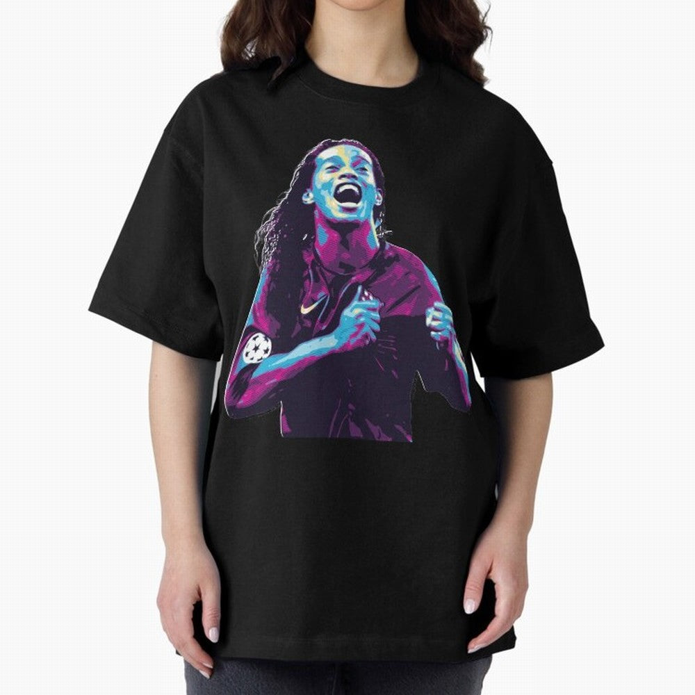 ronaldinho Oversized T-Shirt Celebrate Global Passion for FIFA World Cup 2026 USA Canada Mexico Highlighting Haaland, England and Germany Energy, Soccer Culture, Superstar Moments, National Team Dreams and Competitive Fire; Perfect for Supporters