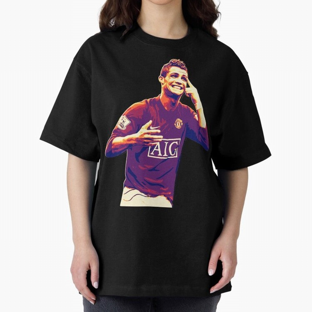 ronaldo Manchester United jarsey Oversized T-Shirt Capture Stadium Memories from Global Football Passion for FIFA World Cup 2026, Driven by Messi, Neymar and Mbappe, Portugal, Vintage Soccer Flavor, Modern Football Stars, National Flags and Final