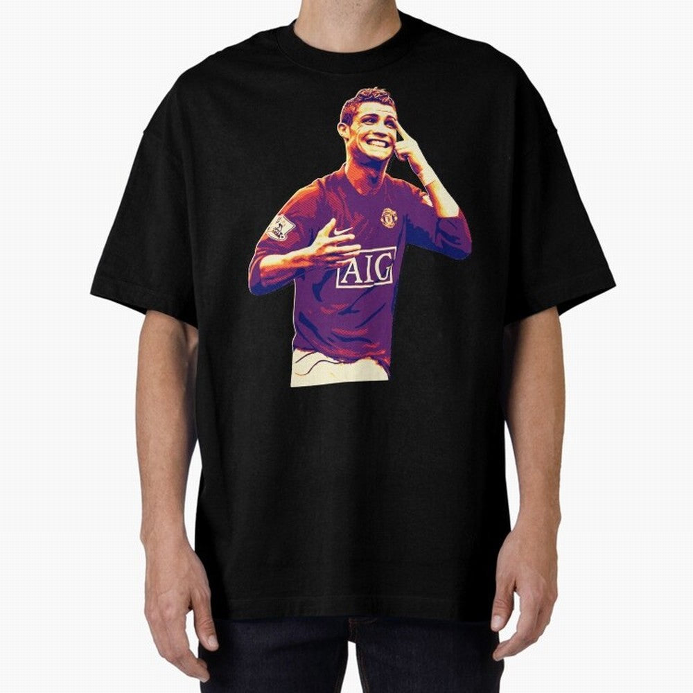 ronaldo Manchester United jarsey Oversized T-Shirt Capture Stadium Memories from Global Football Passion for FIFA World Cup 2026, Driven by Messi, Neymar and Mbappe, Portugal, Vintage Soccer Flavor, Modern Football Stars, National Flags and Final