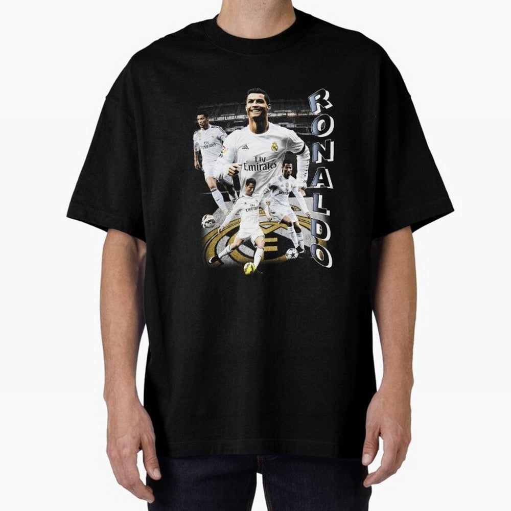 Cristiano Ronaldo Vintage Oversized T-Shirt Celebrate Fan Culture around FIFA World Cup 2026 USA Canada Mexico Spirit, Centered on Argentina and Brazil, Cristiano Ronaldo, Championship Spirit, Famous Goals, Roaring Crowds and International Football
