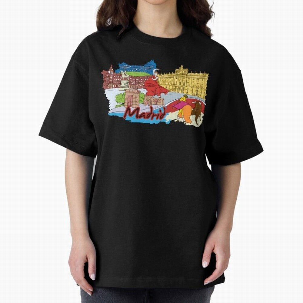 Madrid Oversized T-Shirt Stand Proud for the FIFA World Cup 2026 USA Canada Mexico Journey through Haaland Highlights, France and Portugal Pride, Football Passion, Legendary Performances, Festival Vibes and Supporter Community; Perfect for