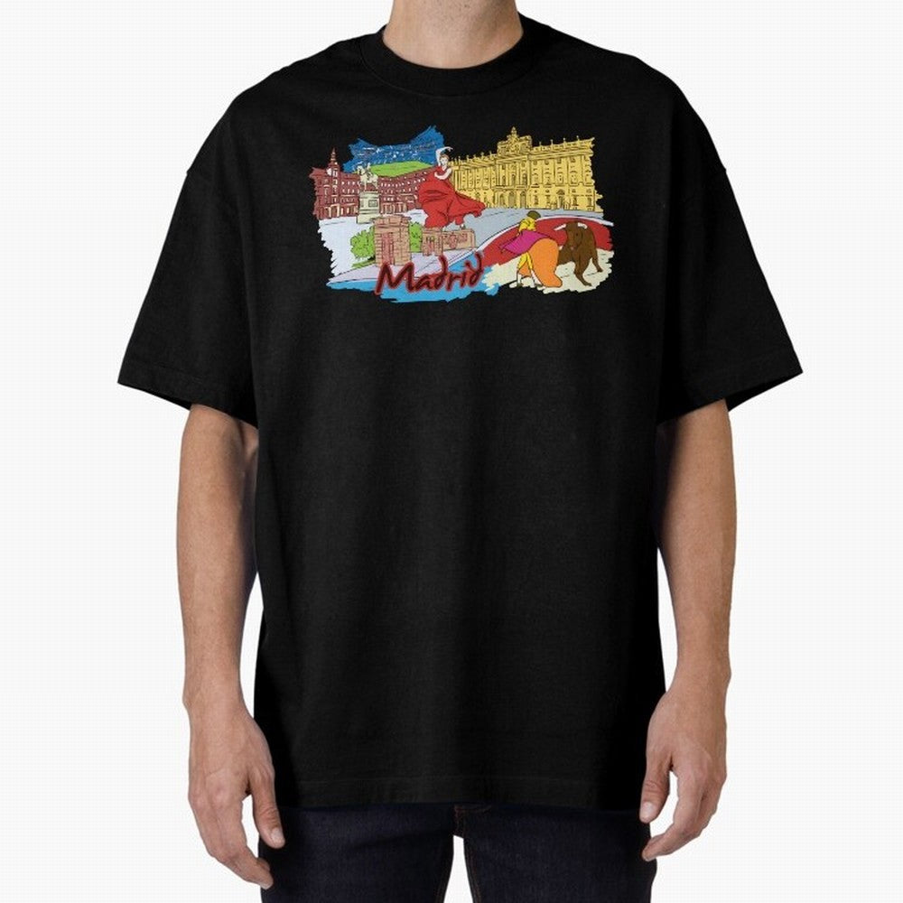 Madrid Oversized T-Shirt Stand Proud for the FIFA World Cup 2026 USA Canada Mexico Journey through Haaland Highlights, France and Portugal Pride, Football Passion, Legendary Performances, Festival Vibes and Supporter Community; Perfect for