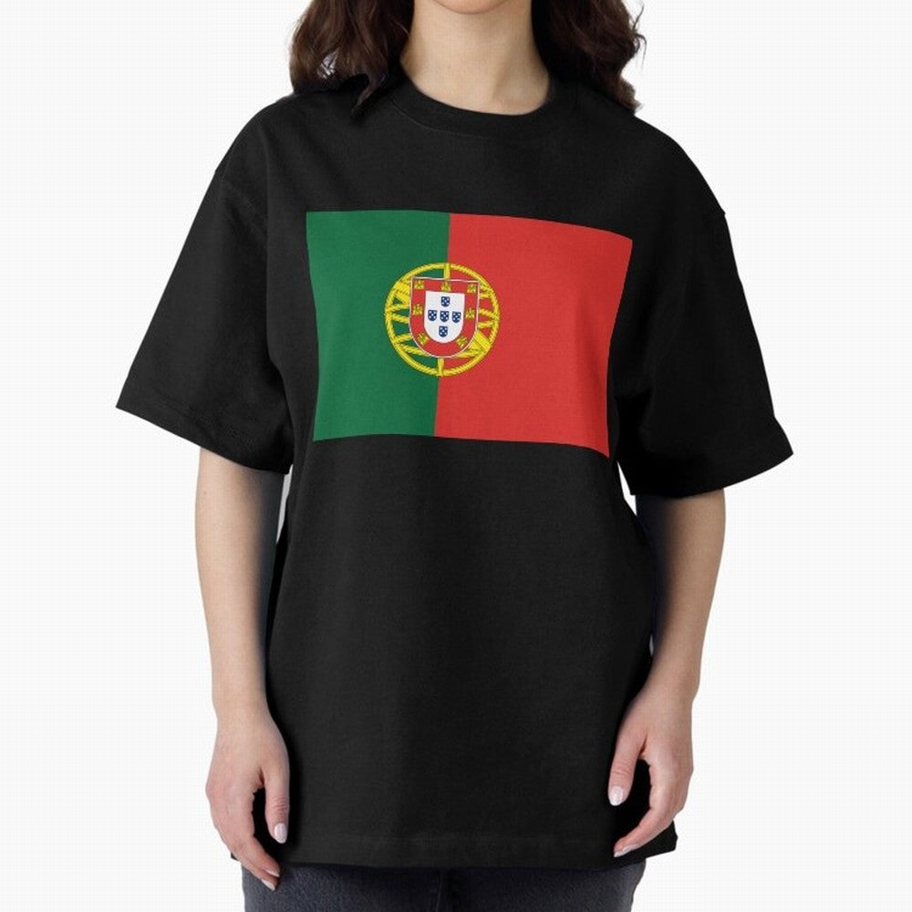 Portugal Flag Oversized T-Shirt Stand Proud for Match Day Hype around FIFA World Cup 2026 Group Stage, Haaland and Mbappe, France, Stadium Memories, Football Loyalty, International Chants and Championship Tradition; Created for Match Day Parties,