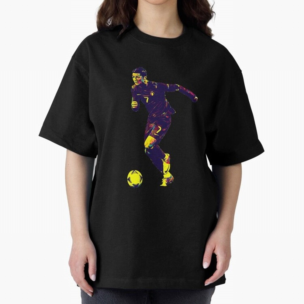 Cristiano Ronaldo Oversized T-Shirt Represent Football Lovers during FIFA World Cup 2026 Group Stage Spirit, Connected to England, CR7, Supporter Pride, Iconic Celebrations, Legendary Names and Global Match Day Energy; Ideal for Football Dads,