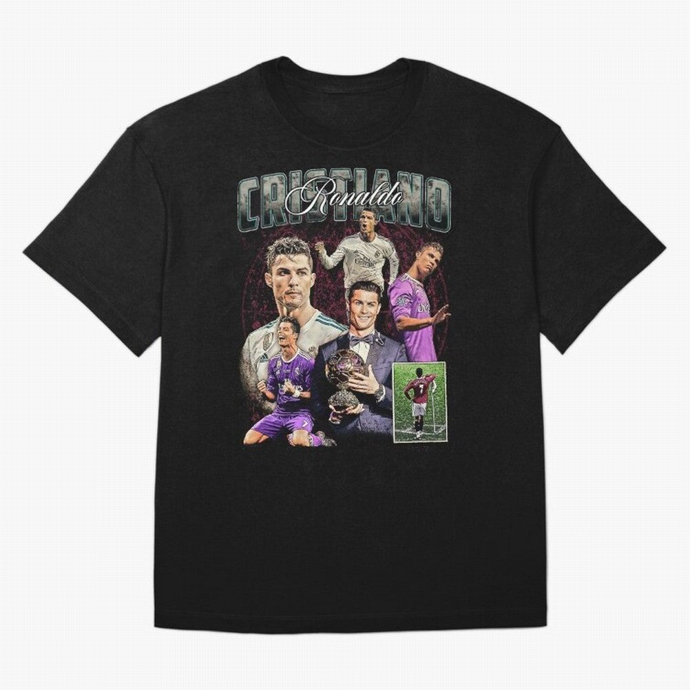 Cristiano Ronaldo Bootleg design Oversized T-Shirt Share the Excitement of Global Football Passion for FIFA World Cup 2026, Made for Messi, Neymar and Mbappe, Argentina, Champion Mindset, Group Stage Buzz, Knockout Tension and Passionate Fan