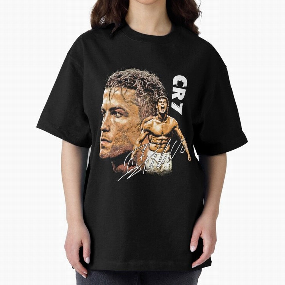 Cristiano Ronaldo Football Legend T-Shirt Oversized T-Shirt Represent FIFA World Cup 2026 Group Stage for Fans of Mbappe and Neymar and Spain and Netherlands, Bringing Global Supporter Spirit, Legendary Goals, National Colors and Tournament
