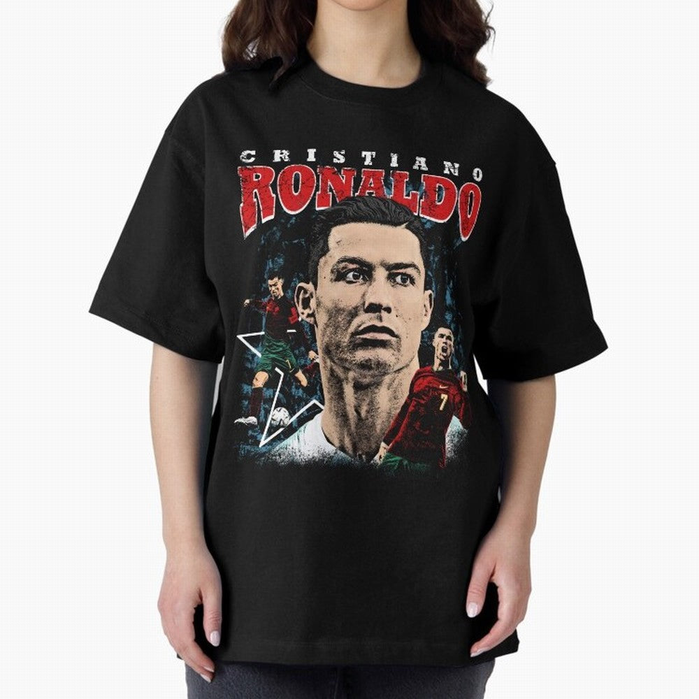 Cristiano Ronaldo CR7 Iconic T-Shirt Oversized T-Shirt Keep the Legacy of Global Football Passion for FIFA World Cup 2026 USA Canada Mexico, Featuring Messi, Neymar and Mbappe, England, France and Netherlands, Stadium Chants, National Pride, Trophy