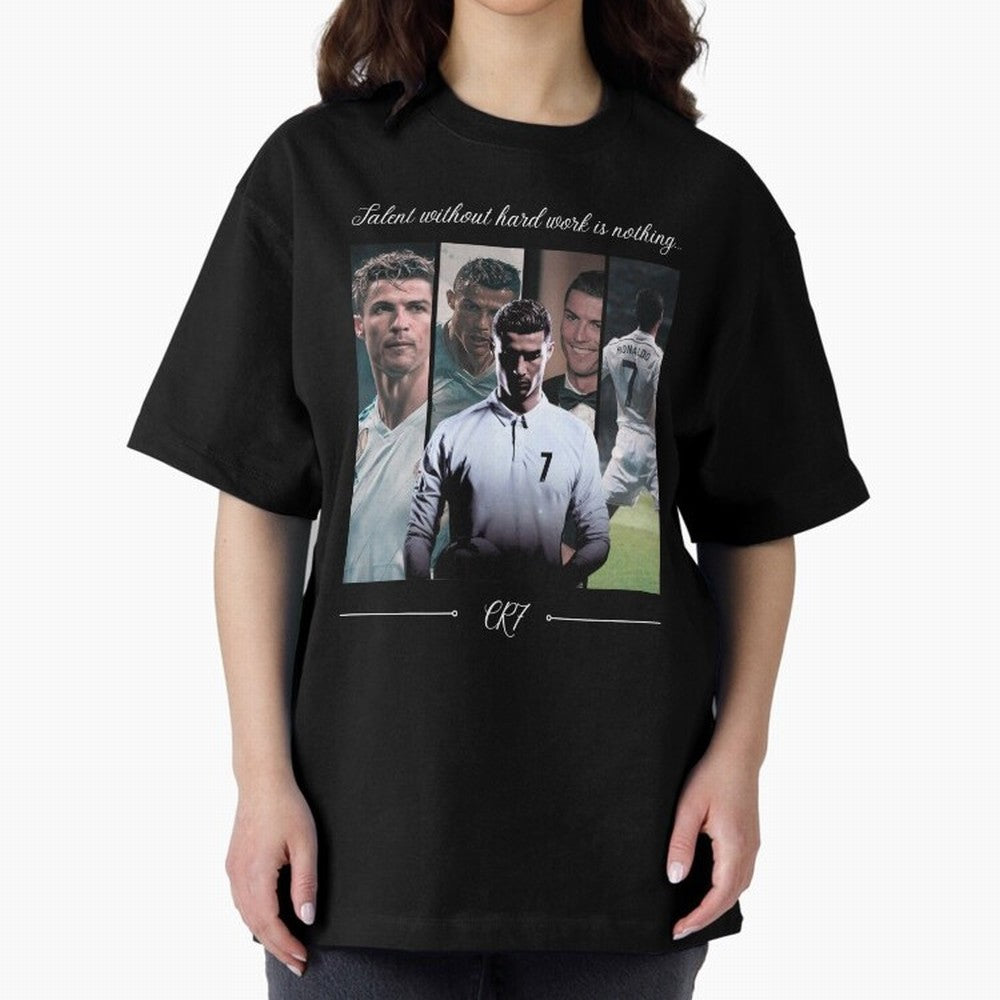 Ronaldo CR7 Oversized T-Shirt Cheer for FIFA World Cup 2026 Group Stage Celebrating Cristiano Ronaldo, Haaland and CR7, Argentina Energy, Match Day Excitement, Supporter Culture, Golden Goals and Global Football Passion; Great for Watch Parties,