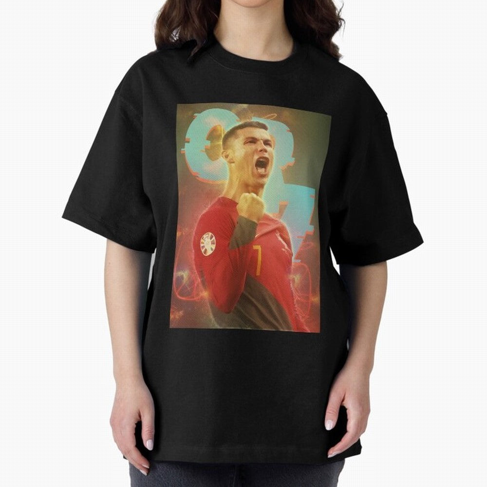 Ronaldo selebration Oversized T-Shirt Celebrate Fan Culture around Global Football Passion for FIFA World Cup 2026 Group Stage, Filled with Messi, CR7 and Mbappe, Argentina and Brazil, Champion Mindset, Group Stage Buzz, Knockout Tension and