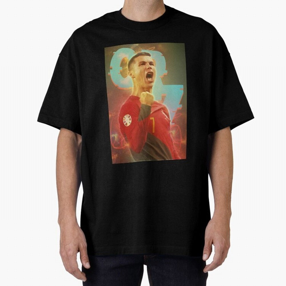 Ronaldo selebration Oversized T-Shirt Celebrate Fan Culture around Global Football Passion for FIFA World Cup 2026 Group Stage, Filled with Messi, CR7 and Mbappe, Argentina and Brazil, Champion Mindset, Group Stage Buzz, Knockout Tension and