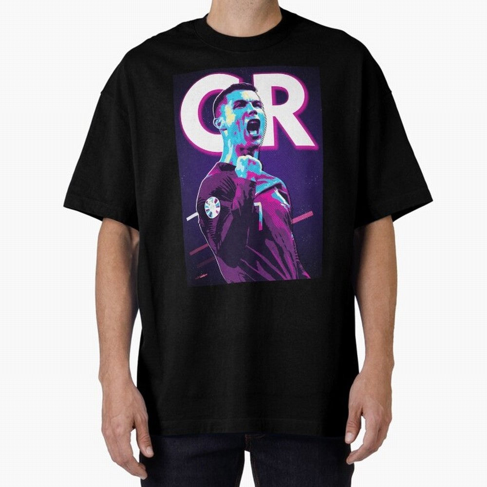 Ronaldo Oversized T-Shirt Keep Football History Alive during FIFA World Cup 2026 Group Stage Spirit, Filled with Brazil, Messi, Neymar and Mbappe, Vintage Soccer Flavor, Modern Football Stars, National Flags and Final Night Emotion; Great for Watch