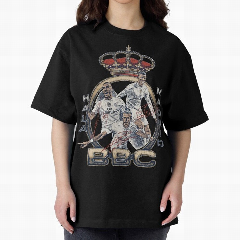 BBC of Real Madrid Oversized T-Shirt Make Every Kick Count in FIFA World Cup 2026 with Cristiano Ronaldo, England and Germany Energy, Global Supporter Spirit, Legendary Goals, National Colors and Tournament Celebration; Ideal for Football Dads,