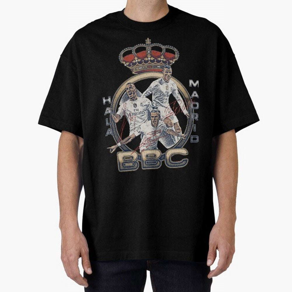 BBC of Real Madrid Oversized T-Shirt Make Every Kick Count in FIFA World Cup 2026 with Cristiano Ronaldo, England and Germany Energy, Global Supporter Spirit, Legendary Goals, National Colors and Tournament Celebration; Ideal for Football Dads,