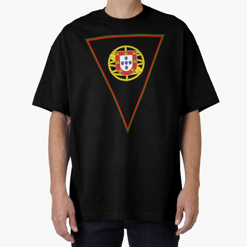 Portugal Flag & Coat of arms Oversized T-Shirt Bring Bold Fan Energy to FIFA World Cup 2026 Group Stage for Fans of Messi and France and Portugal, Bringing Football Festival Excitement, Trophy Ambitions, Country Rivalries and Star Player Buzz;