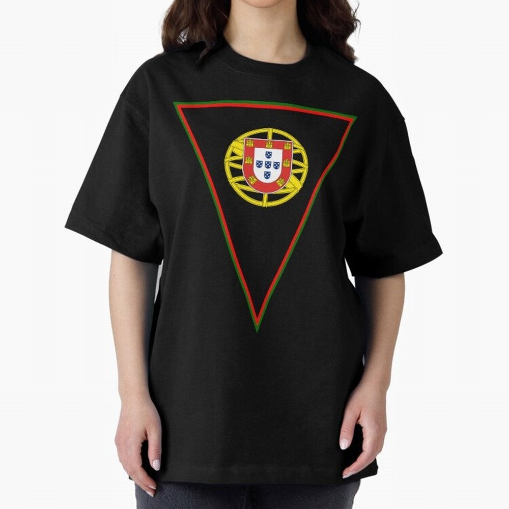 Portugal Flag & Coat of arms Oversized T-Shirt Bring Bold Fan Energy to FIFA World Cup 2026 Group Stage for Fans of Messi and France and Portugal, Bringing Football Festival Excitement, Trophy Ambitions, Country Rivalries and Star Player Buzz;