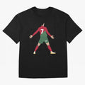 Cristiano Ronaldo illustration Oversized T-Shirt Bring Trophy Dreams to Global Football Passion for FIFA World Cup 2026, with CR7 and Messi, England, Retro Football Energy, Iconic Rivalries, Trophy Chase Drama and Stadium Atmosphere; Made for