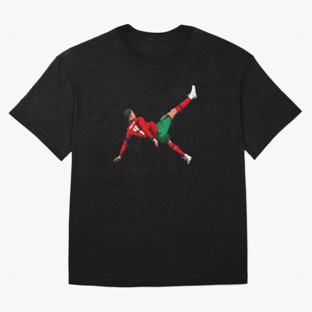 Cristiano Ronaldo 910th Goal Bicycle Kick Tribute Oversized T-Shirt Show Match Day Excitement for FIFA World Cup 2026 Inspired by Neymar, Brazil, Portugal and Argentina Energy, Worldwide Fan Energy, Dramatic Goals, Stadium Lights and Championship