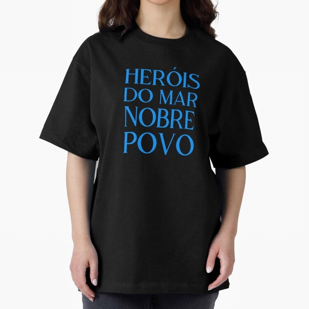 Her¨®is do Mar Nobre Povo blue 2 Oversized T-Shirt Carry National Pride through FIFA World Cup 2026 USA Canada Mexico Celebrating Neymar, Haaland and Cristiano Ronaldo, England, France and Netherlands Energy, Fan Favorite Moments, National Team