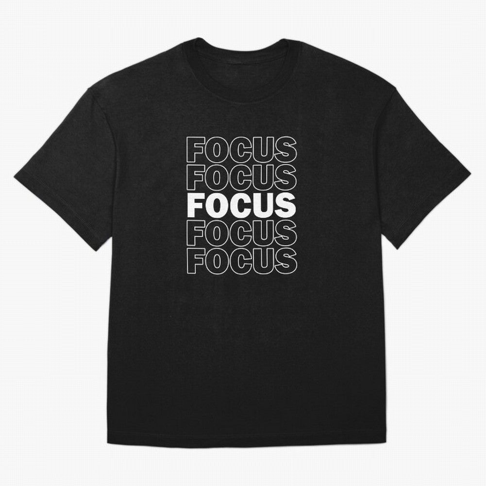 Focus Focus Focus (White Design) Oversized T-Shirt Show Love for Legendary Goals in the FIFA World Cup 2026 Group Stage Journey through Messi, CR7 and Mbappe Highlights, Argentina and Brazil Pride, Worldwide Fan Energy, Dramatic Goals, Stadium
