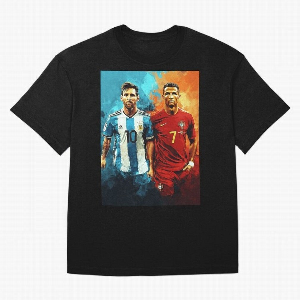 Lionel Messi and Cristiano Ronaldo Oversized T-Shirt Back Your Heroes with the FIFA World Cup 2026 Group Stage Journey through Messi, CR7 and Mbappe Highlights, England, France and Netherlands Pride, Global Supporter Spirit, Legendary Goals,