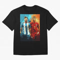 Lionel Messi and Cristiano Ronaldo Oversized T-Shirt Back Your Heroes with the FIFA World Cup 2026 Group Stage Journey through Messi, CR7 and Mbappe Highlights, England, France and Netherlands Pride, Global Supporter Spirit, Legendary Goals,