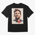 Lionel Messi Oversized T-Shirt Celebrate Unforgettable Nights in Global Football Passion for FIFA World Cup 2026 USA Canada Mexico, Centered on Messi and Cristiano Ronaldo, Argentina, Vintage Soccer Flavor, Modern Football Stars, National Flags and