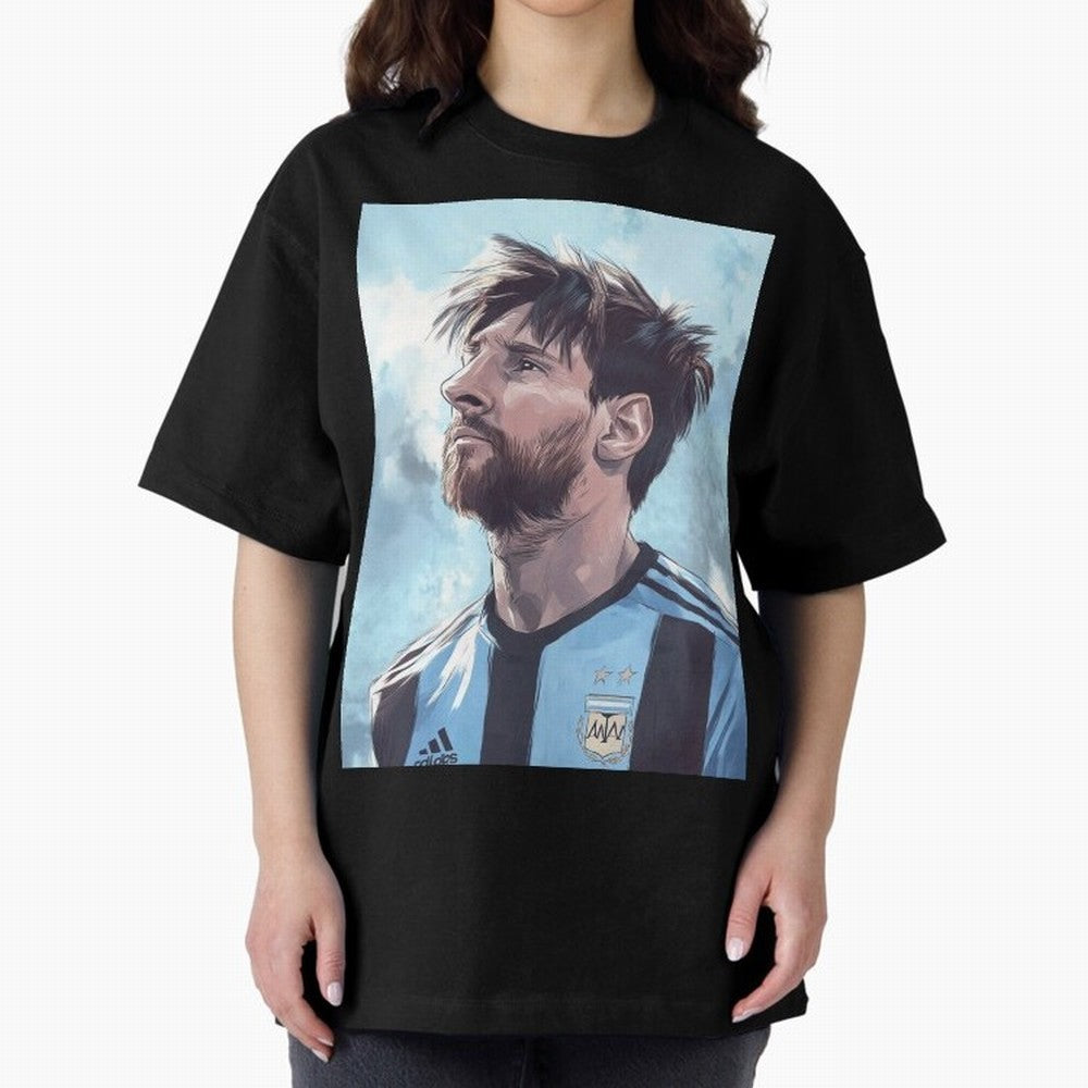 Lionel Messi Oversized T-Shirt Build FIFA World Cup 2026 USA Canada Mexico for Fans of Haaland and Mbappe and England, France and Netherlands, Bringing Football History, Final Match Energy, Crowd Noise and Once in a Lifetime Moments; Ideal for