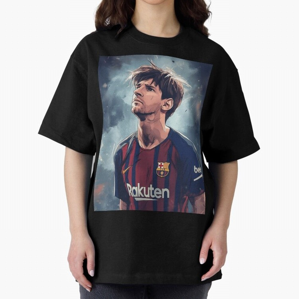 Lionel Messi Oversized T-Shirt Bring Champion Energy into FIFA World Cup 2026 for Fans of Cristiano Ronaldo and Portugal, Bringing Retro Football Energy, Iconic Rivalries, Trophy Chase Drama and Stadium Atmosphere; Ideal for Fans Who Follow Messi,
