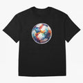 Football Soccer Ball Watercolor Illustration Drawing (Light Red BG) Oversized T-Shirt Join the Countdown to FIFA World Cup 2026 Group Stage Spirit, Connected to France and Portugal, Haaland and Mbappe, Soccer Culture, Superstar Moments, National