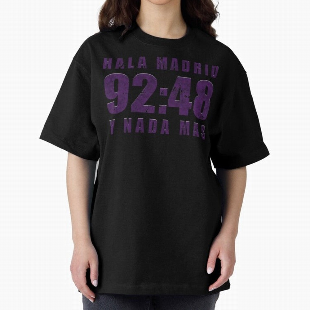 La Decima ChL 92:48 Madrid Hala Madrid Y Nada Mas History Made Madrid Bernabeu Football Soccer Legendary Oversized T-Shirt Celebrate Golden Goal Energy in FIFA World Cup 2026 USA Canada Mexico Spirit, Centered on Spain and Netherlands, Mbappe and
