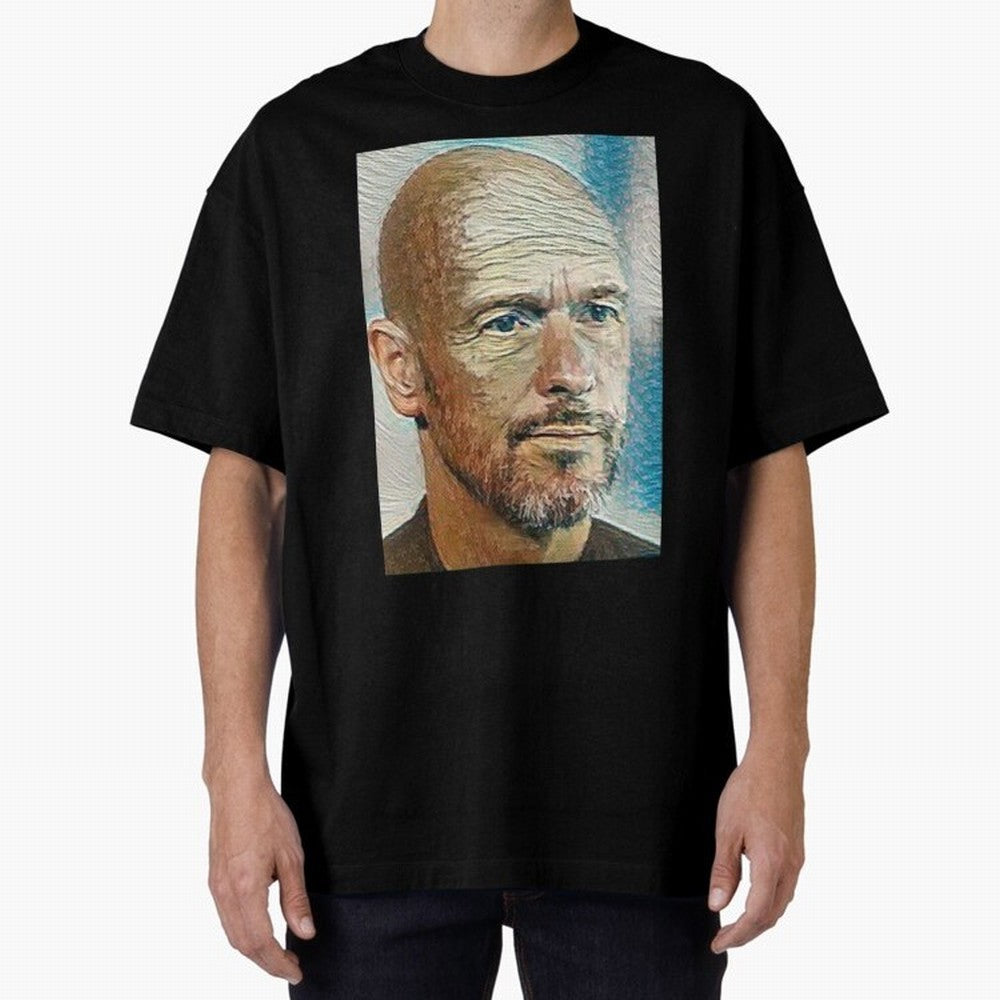 Erik Ten Hag Oversized T-Shirt Honor Football Greatness during Match Day Hype around FIFA World Cup 2026, Cristiano Ronaldo, Haaland and CR7, Netherlands, Retro Football Energy, Iconic Rivalries, Trophy Chase Drama and Stadium Atmosphere; Built for