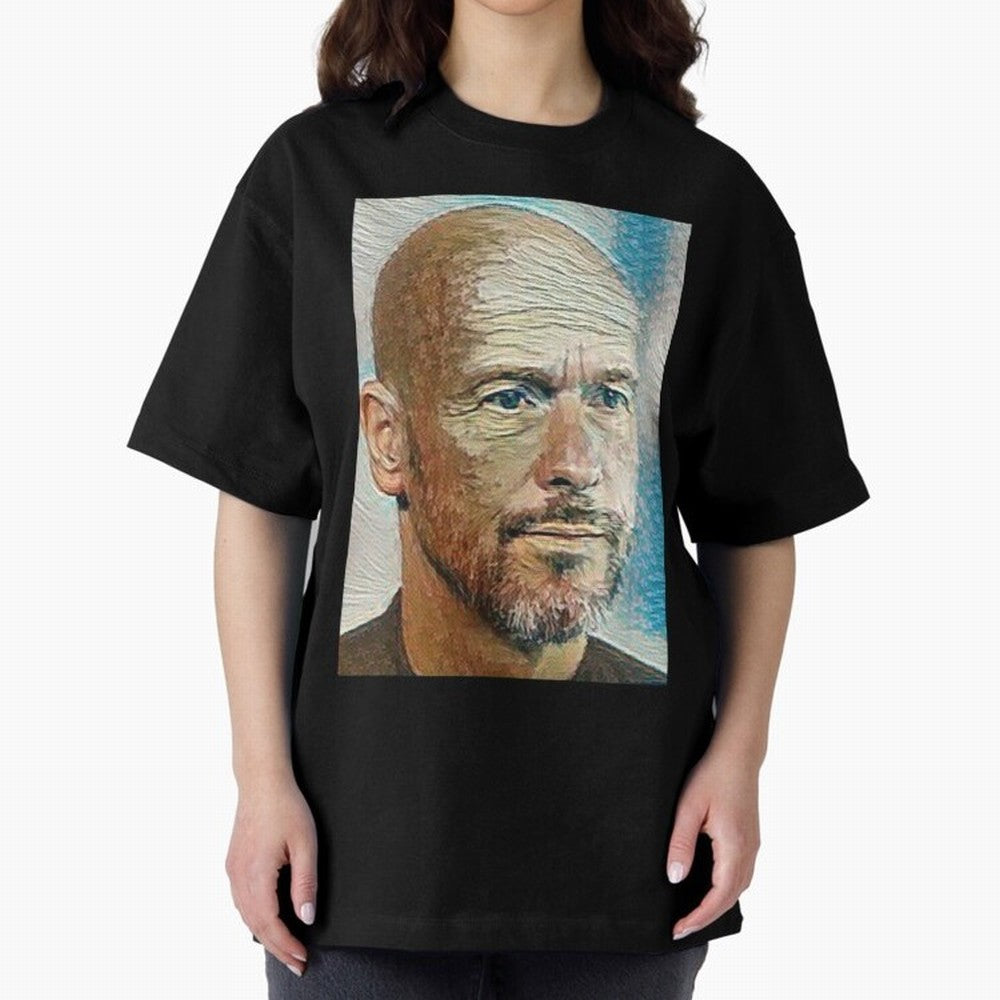 Erik Ten Hag Oversized T-Shirt Honor Football Greatness during Match Day Hype around FIFA World Cup 2026, Cristiano Ronaldo, Haaland and CR7, Netherlands, Retro Football Energy, Iconic Rivalries, Trophy Chase Drama and Stadium Atmosphere; Built for