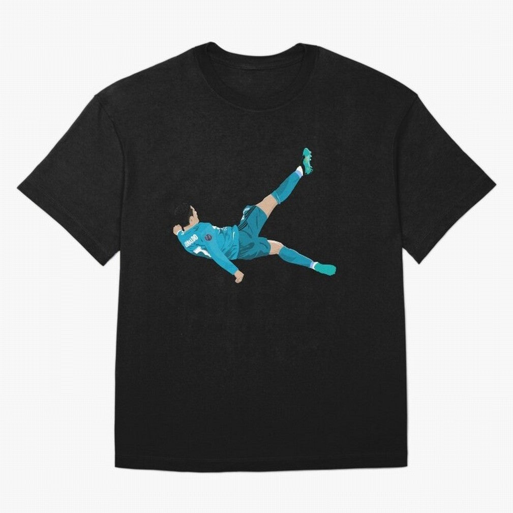 Cristiano Ronaldo Bicycle Kick Oversized T-Shirt Make Memories around FIFA World Cup 2026 Group Stage for Fans of Messi and Cristiano Ronaldo and Argentina, France and Brazil, Bringing Football Festival Excitement, Trophy Ambitions, Country