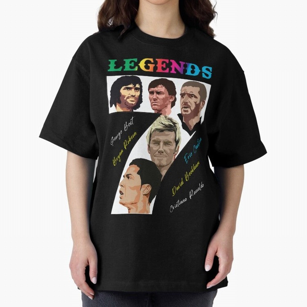 LEGENDS OF FOOTBALL Oversized T-Shirt Celebrate the Road through FIFA World Cup 2026 USA Canada Mexico Capturing Cristiano Ronaldo, Haaland and CR7, Argentina and Brazil Energy, Football Festival Excitement, Trophy Ambitions, Country Rivalries and