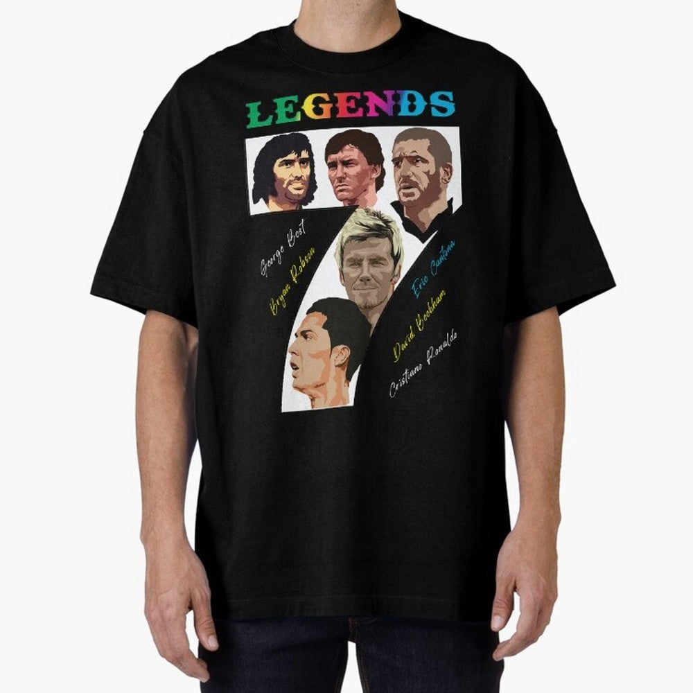 LEGENDS OF FOOTBALL Oversized T-Shirt Celebrate the Road through FIFA World Cup 2026 USA Canada Mexico Capturing Cristiano Ronaldo, Haaland and CR7, Argentina and Brazil Energy, Football Festival Excitement, Trophy Ambitions, Country Rivalries and