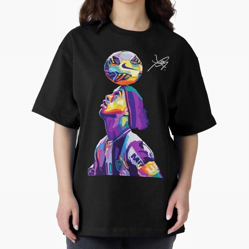 Ronaldinho Wpap Pop Art Oversized T-Shirt Show Passion for the Stars of FIFA World Cup 2026 Group Stage for Fans of Messi and England, France and Netherlands, Bringing Goal Celebration Energy, Supporter Heritage, Football Icons and Worldwide