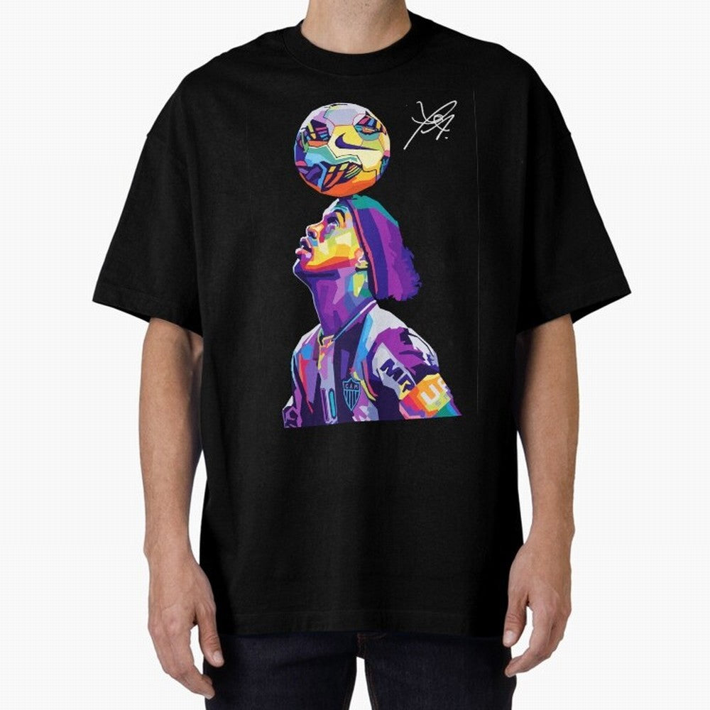 Ronaldinho Wpap Pop Art Oversized T-Shirt Show Passion for the Stars of FIFA World Cup 2026 Group Stage for Fans of Messi and England, France and Netherlands, Bringing Goal Celebration Energy, Supporter Heritage, Football Icons and Worldwide