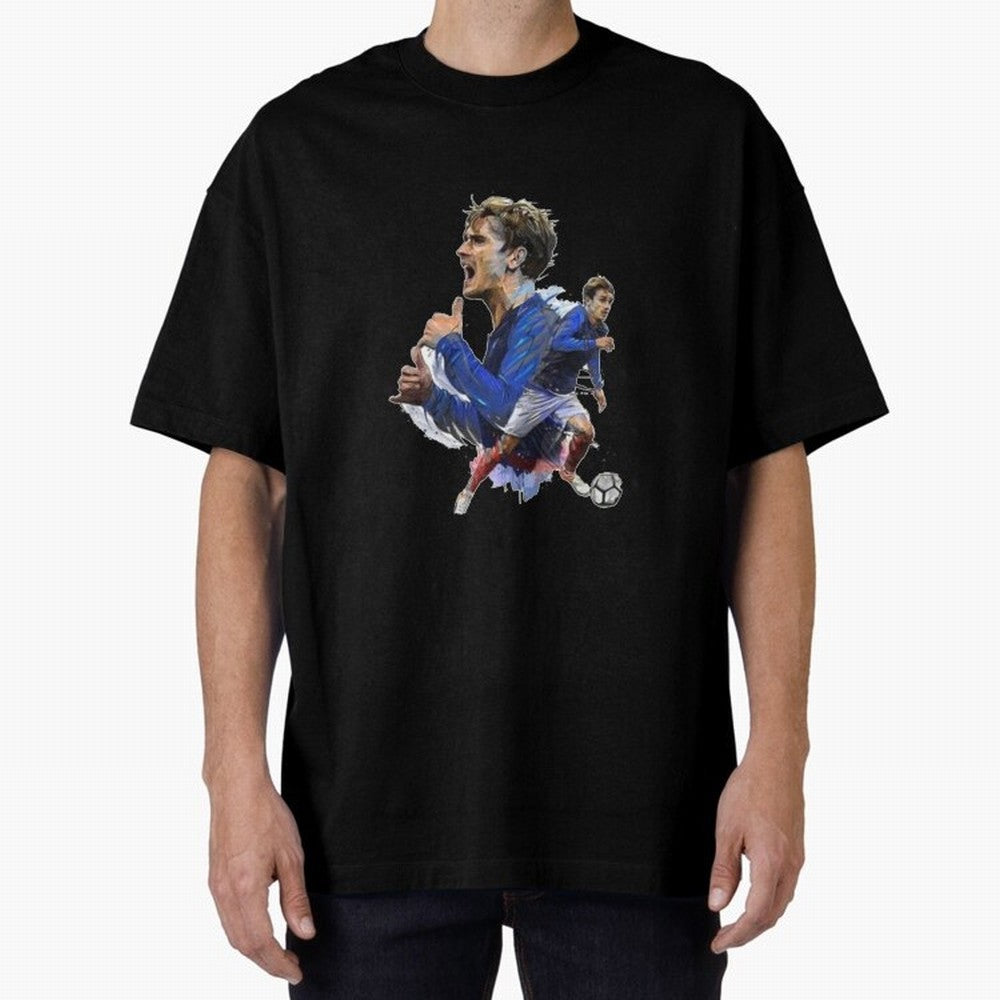 Griezmann Oversized T-Shirt Carry the Dream of the FIFA World Cup 2026 Journey through Mbappe Highlights, England Pride, Worldwide Fan Energy, Dramatic Goals, Stadium Lights and Championship Celebrations; Created for Match Day Parties, Soccer